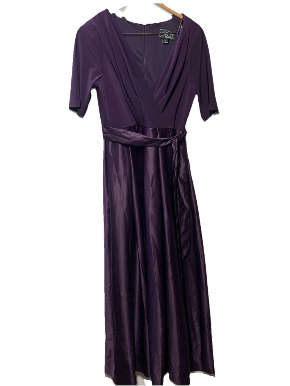 Alex Evenings Women's Short Sleeve Ballgown Evening Formal Dress V-neck Size 12P